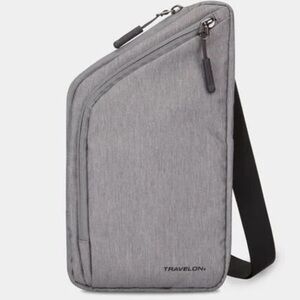 Travelon Light Gray Slim Messenger Bag